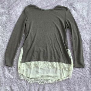 Lace Bottom Long Sleeve